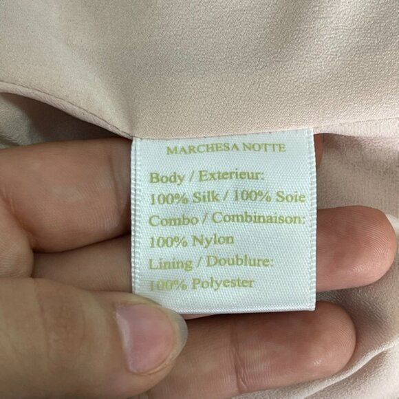 New Marchesa Notte Women's Blush Pink Maxi Dress Evening Gown Size 14 - Picture 14 of 14